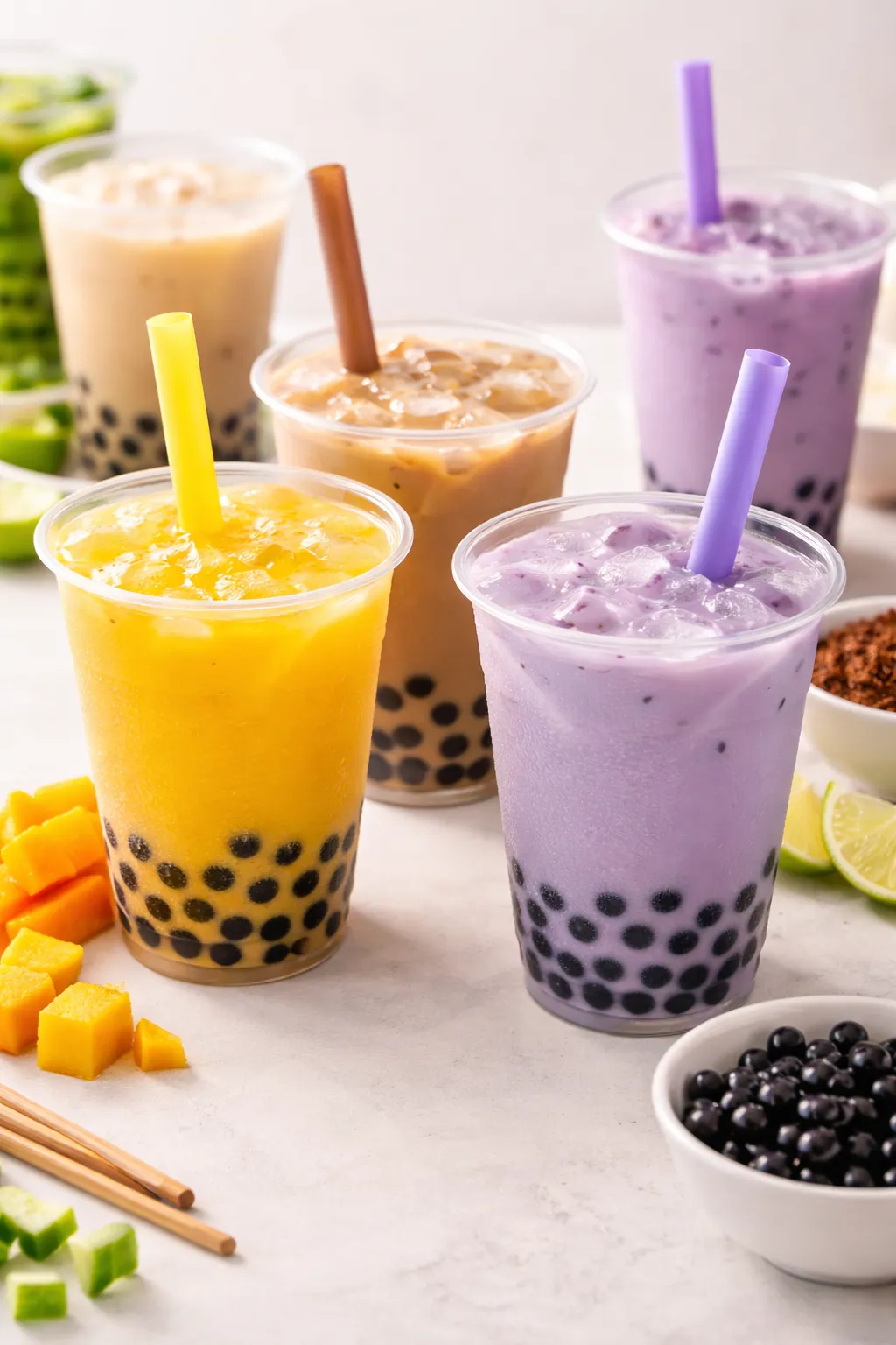 Signature bubble tea with tapioca pearls at Hollywood Pizza Winnipeg