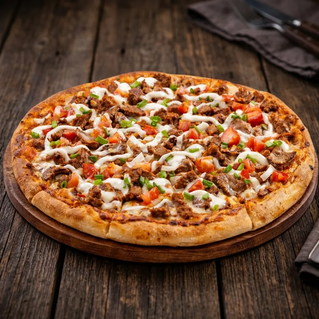 Donair Pizza at Hollywood Pizza, Selkirk Avenue Winnipeg
