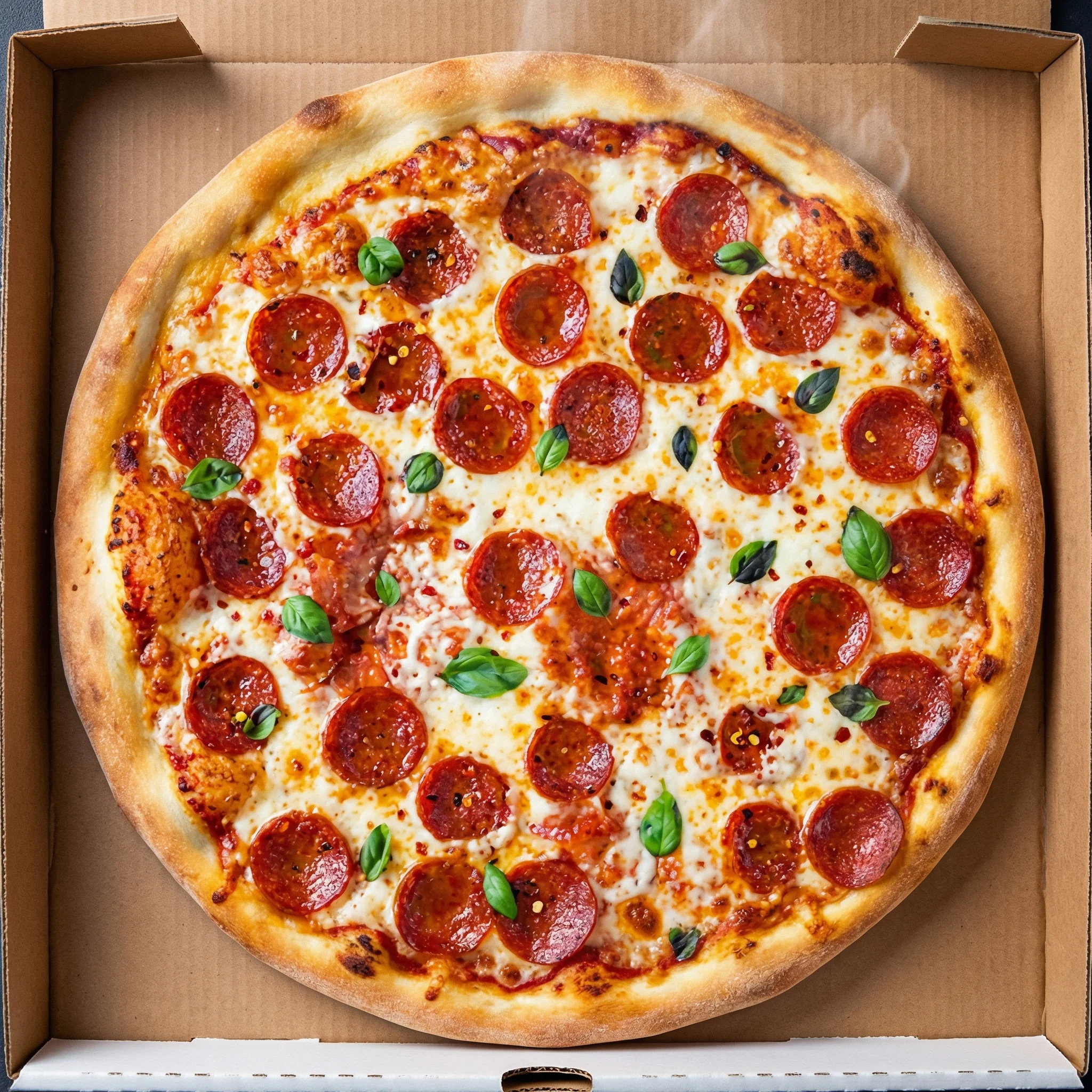 Classic pepperoni pizza with melted mozzarella at Hollywood Pizza Winnipeg